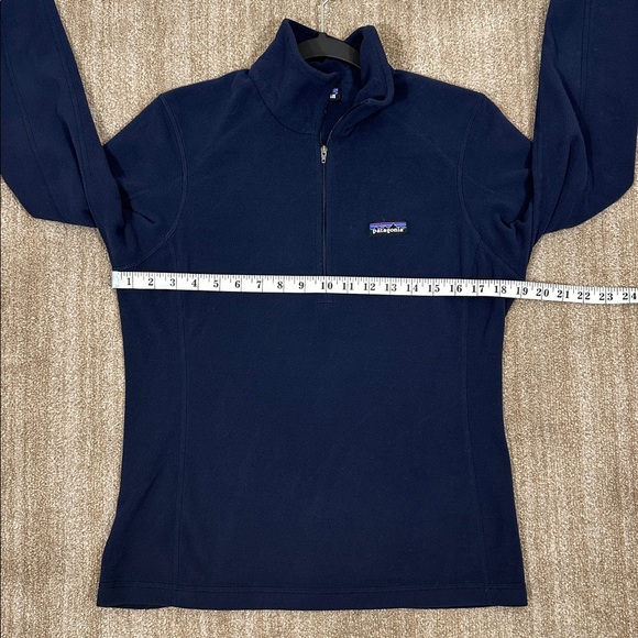 Patagonia Navy Blue Micro D 1/4 Zip Women Sweater Fleece Pullover Size Small - Picture 3 of 7